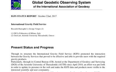IGFS Report to GGOS Bureau of Network and Observations, GGOS Days 2017, Vienna, Oct. 31 – Nov. 2, 2017